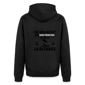 Retraités Pas Mon Problème Je Suis À La Retraite - Veste à capuche bio Premium Unisexe - noir - Dos - Nico (187cm)