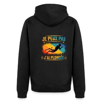J'peux pas j'ai plongée - Veste à capuche bio Premium Unisexe - noir - Dos - Nico (187cm)