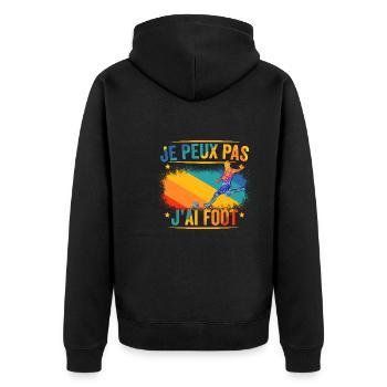 Je Peux Pas J'ai Foot - Veste à capuche bio Premium Unisexe - noir - Dos - Nico (187cm)