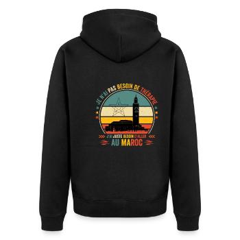 J'ai Juste Besoin D'aller Au Maroc - Veste à capuche bio Premium Unisexe - noir - Dos - Nico (187cm)