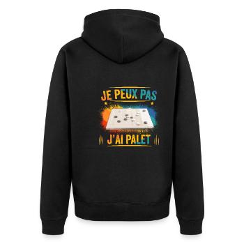 je peux pas j'ai palet idée cadeau palet breton - Veste à capuche bio Premium Unisexe - noir - Dos - Nico (187cm)