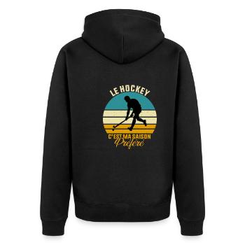 Hockey - Le Hockey C'est Ma Saison Préféré - Veste à capuche bio Premium Unisexe - noir - Dos - Nico (187cm)