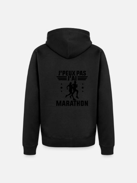 J'Peux Pas J'ai Marathon - Veste à capuche bio Premium Unisexe - noir
