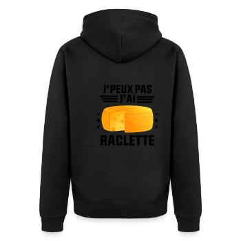 J'Peux Pas J'ai Raclette - Veste à capuche bio Premium Unisexe - noir - Dos - Nico (187cm)