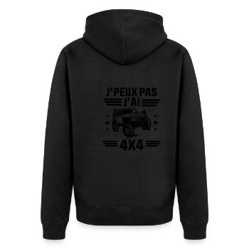 Je peux pas j'ai 4X4 - Veste à capuche bio Premium Unisexe - noir - Dos - Nico (187cm)