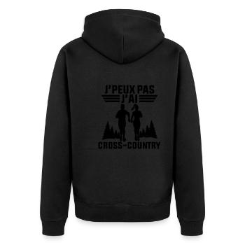 J'peux pas j'ai un Cross country - Veste à capuche bio Premium Unisexe - noir - Dos - Nico (187cm)