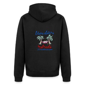 Libéré Délivré Retraité idée cadeau retraite - Veste à capuche bio Premium Unisexe - noir - Dos - Nico (187cm)