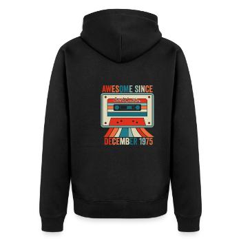 Décembre 1975 - Génial Depuis Décembre 1975 - Veste à capuche bio Premium Unisexe - noir - Dos - Nico (187cm)
