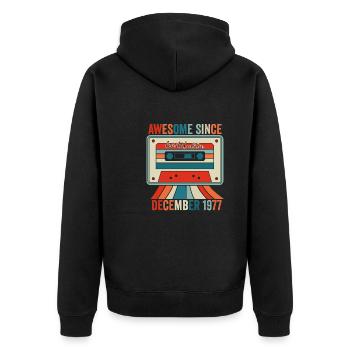 Décembre 1977 - Génial Depuis Décembre 1977 - Veste à capuche bio Premium Unisexe - noir - Dos - Nico (187cm)
