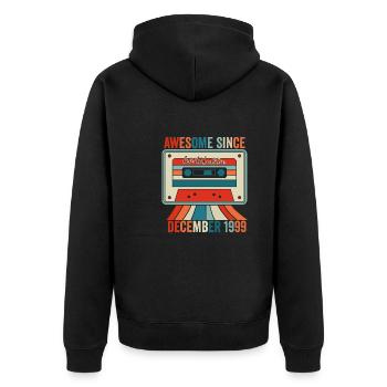 December 1999 - Awesome since December 1999 - Unisex Premium Organic Zip Hoodie - black - Back - Nico (187cm)