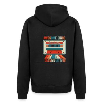 December 1998 - Awesome since December 1998 - Unisex Premium Organic Zip Hoodie - black - Back - Nico (187cm)