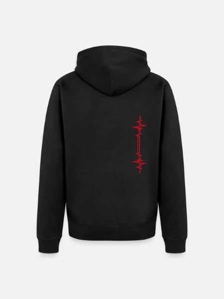 Clarinet heartbeat clarinetist gift - Unisex Premium Organic Zip Hoodie - black