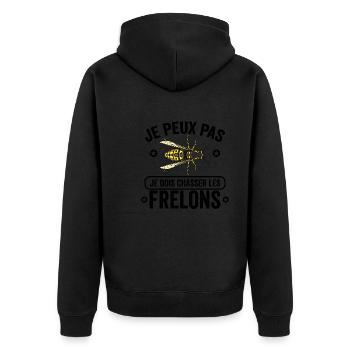 Je Peux Pas Je dois Chasser Les Frelons - Veste à capuche bio Premium Unisexe - noir - Dos - Nico (187cm)