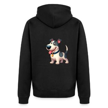 Bull Terrier 3 - Unisex Premium Organic Zip Hoodie - black - Back - Nico (187cm)