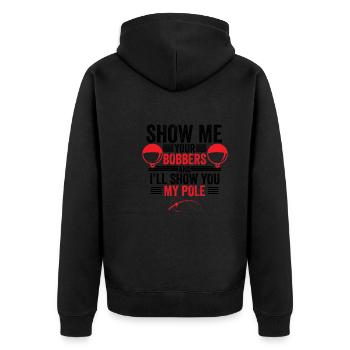 Fischer Humor Lustig Geschenk Fischer Angeln - Unisex Premium Bio Zip Hoodie - Schwarz - Hinten - Nico (187cm)