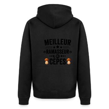 Meilleur Ramasseur De Cèpes Champignons Cèpe - Veste à capuche bio Premium Unisexe - noir - Dos - Nico (187cm)