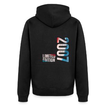 2007 Limited Edition 2007 Birthday Gift - Unisex Premium Organic Zip Hoodie - black - Back - Nico (187cm)
