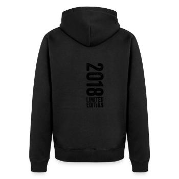 2018 Limited Edition Birthday Gift 2018 - Unisex Premium Organic Zip Hoodie - black - Back - Nico (187cm)