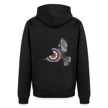Dekorativer Vogel - Unisex Premium Bio Zip Hoodie - Schwarz - Hinten - Nico (187cm)