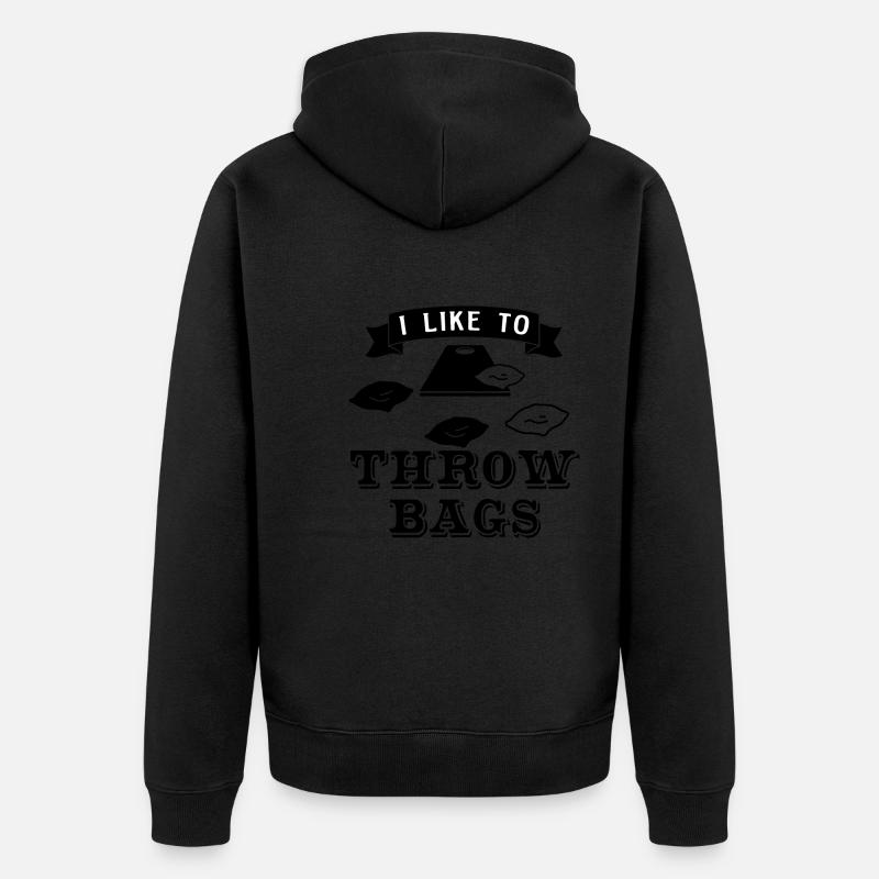 Poufs à lancer Ironic Cornhole Player Sack Toss - Veste à capuche bio Premium Unisexe - noir