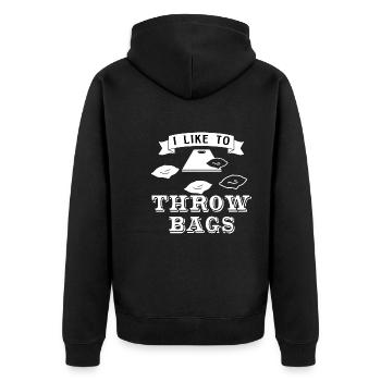 Sacs à lancer Funny Cornhole Player Sack Toss - Veste à capuche bio Premium Unisexe - noir - Dos - Nico (187cm)