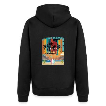 Tropical Summer happy - Veste à capuche bio Premium Unisexe - noir - Dos - Nico (187cm)