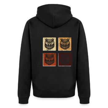 Chouettes mignonnes, nature, art, animaux de la - Veste à capuche bio Premium Unisexe - noir - Dos - Nico (187cm)