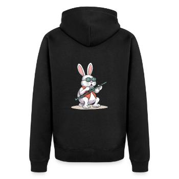 Pinpin à la flute traversière - Veste à capuche bio Premium Unisexe - noir - Dos - Nico (187cm)