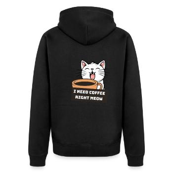 I need coffee right now coffee cats gift - Unisex Premium Organic Zip Hoodie - black - Back - Nico (187cm)