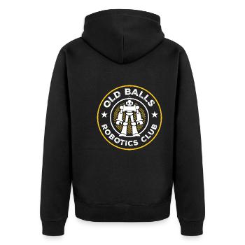 Droid Builder Build Robot Funny Cute Old Balls Rob - Unisex Premium Bio Zip Hoodie - Schwarz - Hinten - Nico (187cm)