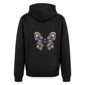 Papillon effrayant avec crâne - Veste à capuche bio Premium Unisexe - noir - Dos - Nico (187cm)