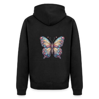 Papillon effrayant avec crâne - Veste à capuche bio Premium Unisexe - noir - Dos - Nico (187cm)
