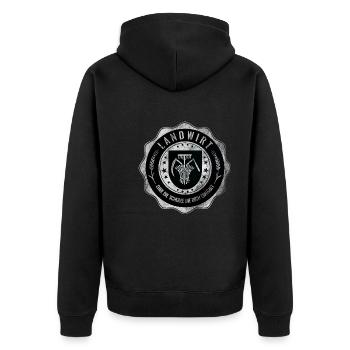 Landwirt, Zunft, Wappen - Unisex Premium Bio Zip Hoodie - Schwarz - Hinten - Nico (187cm)