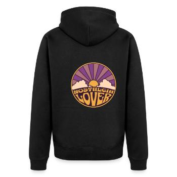 Nostalgia Lover Retro Sunset - Unisex Premium Organic Zip Hoodie - black - Back - Nico (187cm)