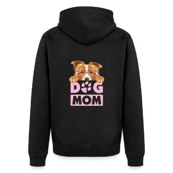 Chien Border Collie MOM - Veste à capuche bio Premium Unisexe - noir - Dos - Nico (187cm)