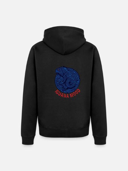 Iguana Mood - Unisex Premium Organic Zip Hoodie - black