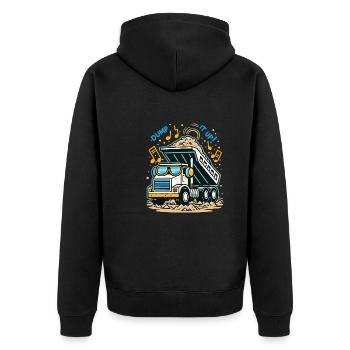 Dump Truck With Musical Rhythm - Unisex Premium Organic Zip Hoodie - black - Back - Nico (187cm)