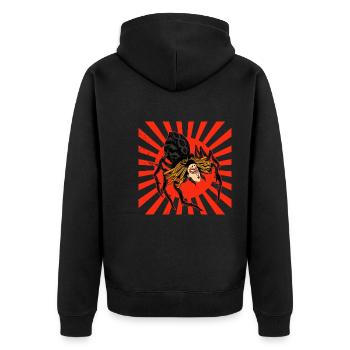 Yokai Folklore Jorogumo Spinne Frau Japan - Unisex Premium Bio Zip Hoodie - Schwarz - Hinten - Nico (187cm)
