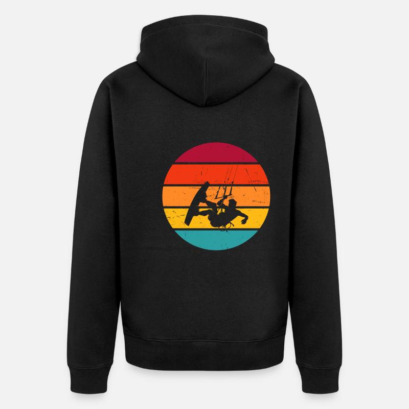 Kitesurfer Kitesurf Kitesurf Femmes - Veste à capuche bio Premium Unisexe - noir