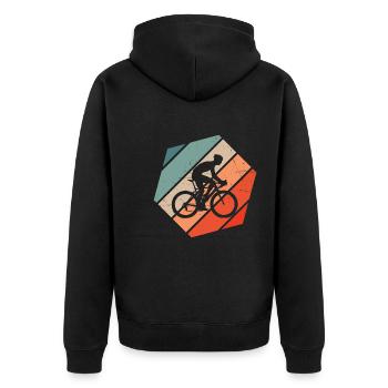 Rennrad Roadbike Rennradfahrer Rennradfahren - Unisex Premium Bio Zip Hoodie - Schwarz - Hinten - Nico (187cm)