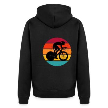 Vélo de route Cyclisme de route Vélo de route Femmes Hommes - Veste à capuche bio Premium Unisexe - noir - Dos - Nico (187cm)