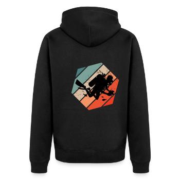Women's Diver Scuba Diver Free Dive Diving - Unisex Premium Organic Zip Hoodie - black - Back - Nico (187cm)