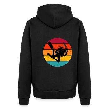 Plongée Libre Scuba Diver Homme - Veste à capuche bio Premium Unisexe - noir - Dos - Nico (187cm)