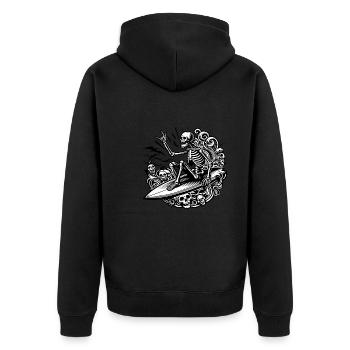 Squelette surfeur - Veste à capuche bio Premium Unisexe - noir - Dos - Nico (187cm)