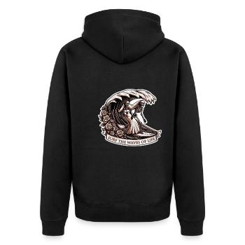 SURF THE WAVES - Veste à capuche bio Premium Unisexe - noir - Dos - Nico (187cm)