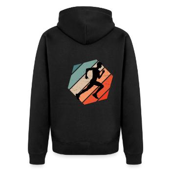 Cross Country Running Women Jogging Fitness - Unisex Premium Organic Zip Hoodie - black - Back - Nico (187cm)
