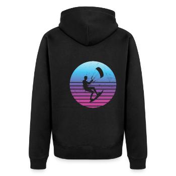 Kitesurf Kite Kite Kitesurfer Homme - Veste à capuche bio Premium Unisexe - noir - Dos - Nico (187cm)