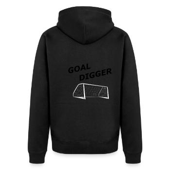Goal Digger - Unisex Premium Organic Zip Hoodie - black - Back - Nico (187cm)
