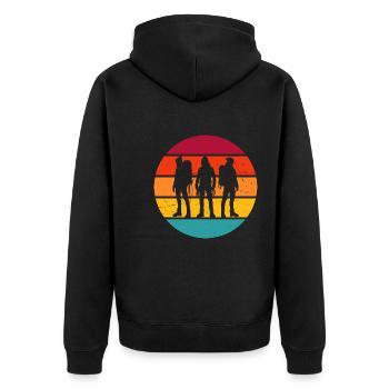 Bouldern Climbing Bouldering Klettern Herren - Unisex Premium Bio Zip Hoodie - Schwarz - Hinten - Nico (187cm)