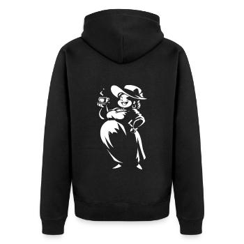Funny Tea Aunt Design - Pour les vrais amateurs de thé - Veste à capuche bio Premium Unisexe - noir - Dos - Nico (187cm)